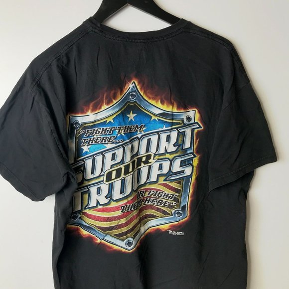 2006 Vintage Support Our Troops T Shirt Y2K Black XL Extra Large Graphic Tee - Picture 10 of 16